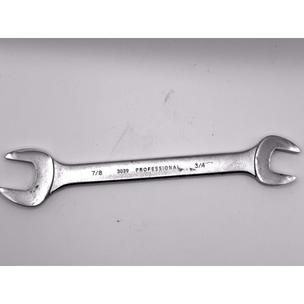 Proto Open End Wrench Men 7/8 x 3/4 Silver Good 3039 Professional USA Made